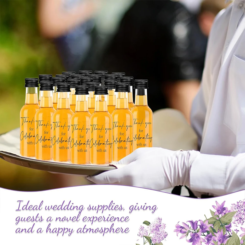 1.7 OZ Mini Liquor Bottles Small Plastic Spirit Bottles Wedding Mini Wine Bottles Plastic Alcohol Shot Bottles Party Favors 5