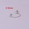 Boucles d'oreilles tendance en acier inoxydable pour femmes, 1 pièce, chaîne à Double perçage, fleur coréenne, Zircon, clous de perçage, bijoux à la mode