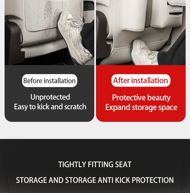 Multi functional seat anti kick pad For DENZA D9 2023-2025 Seat back tissue stor