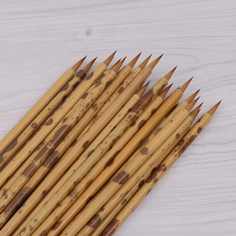 Set Of 10 Traditional Handmade Bamboo Chinese Calligraphy Brushes_voghion.com