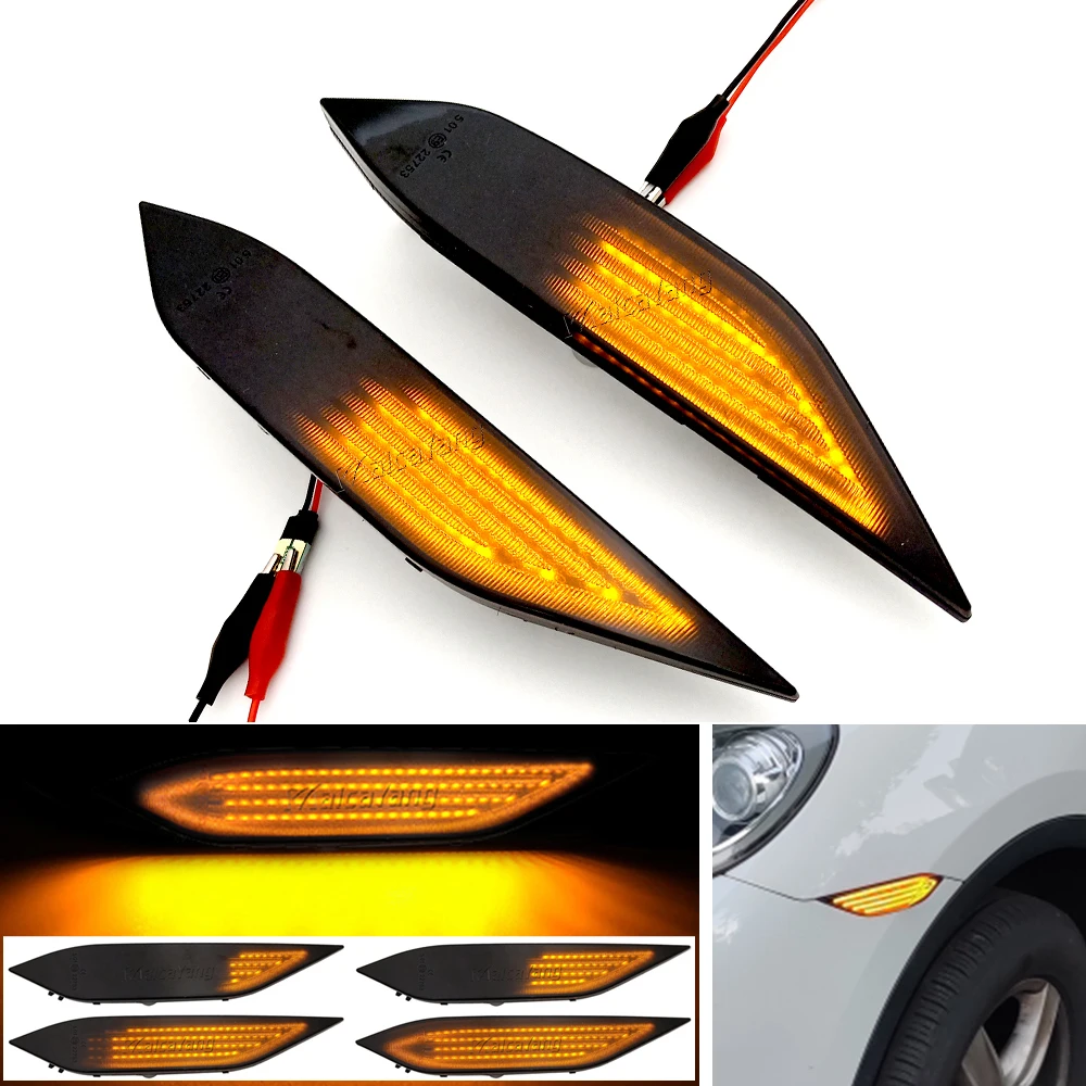 

2Pcs Dynamic LED Side Marker Light Arrow Turn Signal Blinker Indicator Lamps For Porsche Cayenne 958 92A 2011-2014 # 95863107200