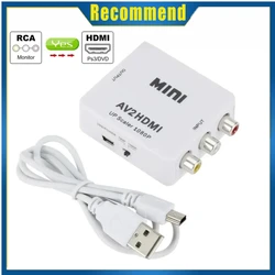 High - Definition RCA to HDMI Converter with USB Cable (White - AV TO HD)