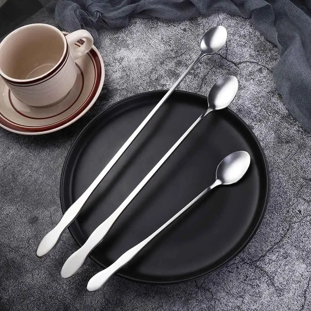 Tea Coffee Soup Spoon For Eating Mixing Stirring Long Handle Teaspoon Spoon Cocktail Ice Cream Honey Spoons Kitchen Cutlery