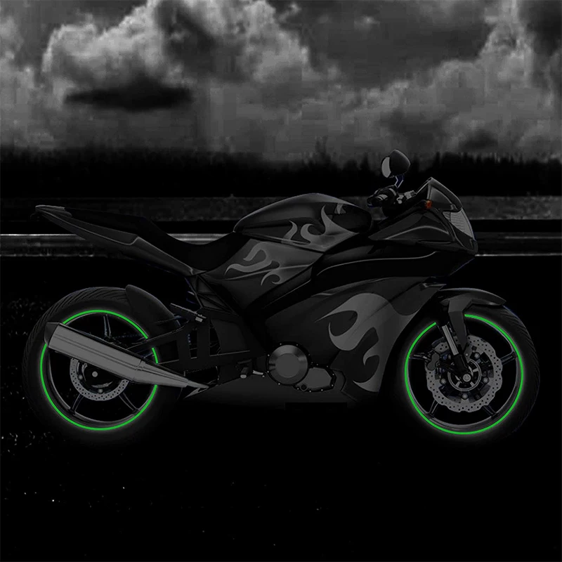 Motorcycle Wheel Stickers Reflective Strips 17" 18" Reflective Tape Sticker Waterproof Rim Stripe Tape Scooter Bike Tire Decals motorcycle wheel stickers
