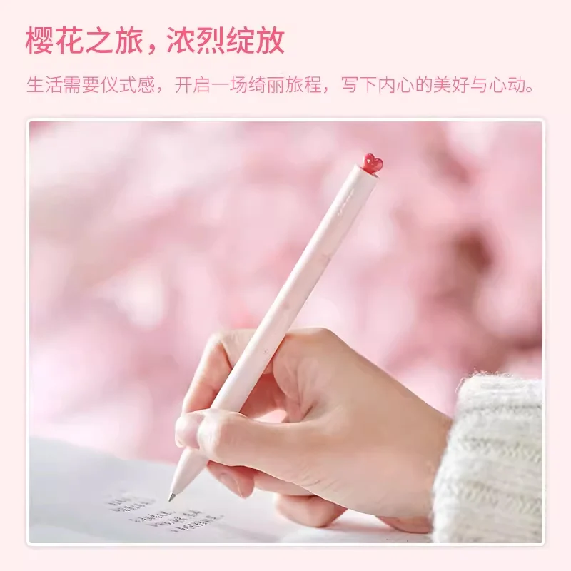 KACO Cute Pink SAKURA Gel Ink Pen Set,0.5mm Smooth Writing Sinature Pens Girls Box Gift for School Office Journaling 4