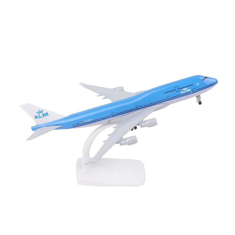 다이캐스트 비행기 모형, 합금 금속 비행기 모형, 랜딩 기어, 항공기 장난감, 네덜란드 KLM 항공 747-400, 20cm