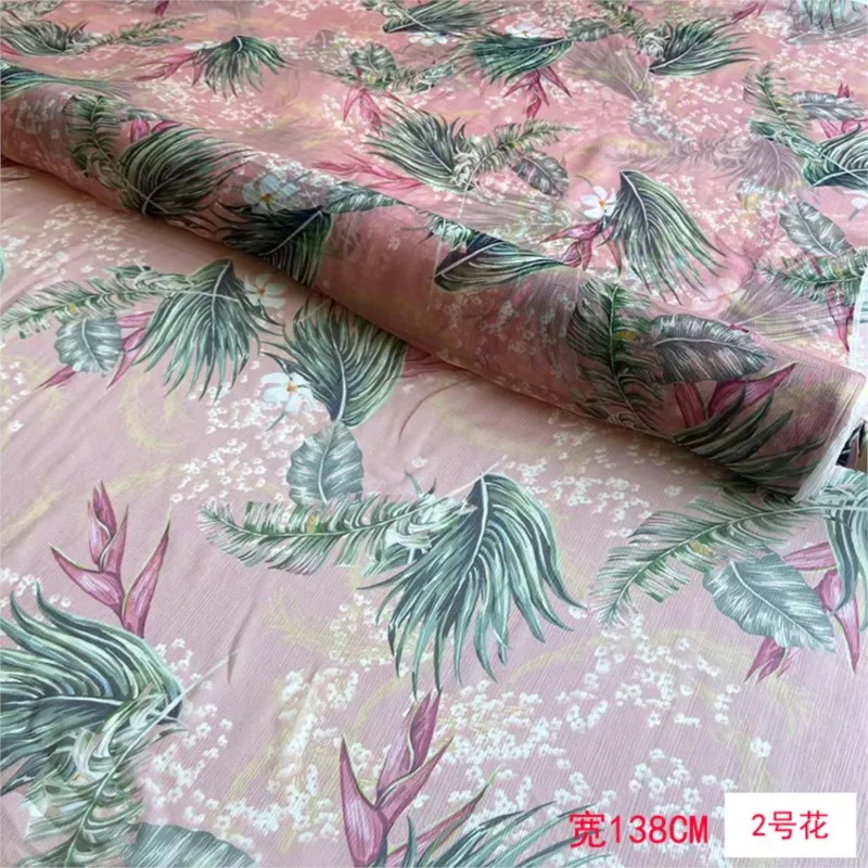 Summer printed silk pirouette cloth wide sun-protective clothing scarf dress skirt fabric