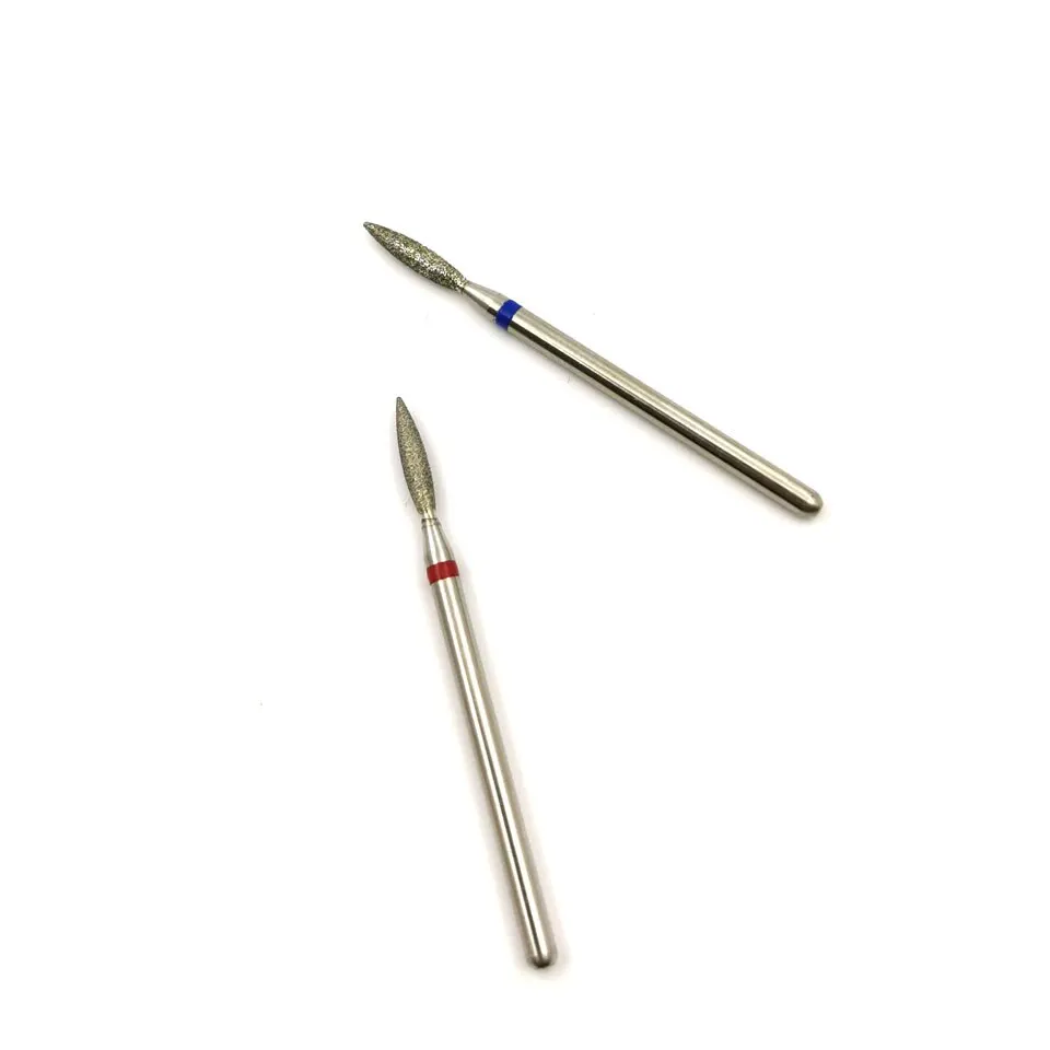 HYTOOS Fine Diamond Nail Drill Bits Flame Shape Russian Mills Cuticle Clean Burr Electric Manicure Drills Nails Accessories 4