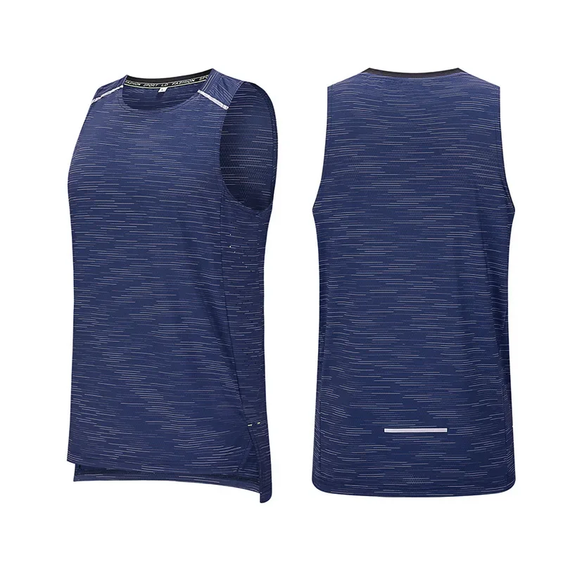 Chaleco deportivo de secado rápido para hombre, camiseta de entrenamiento de fitness holgada con sensación de correr y músculos, temporada de verano