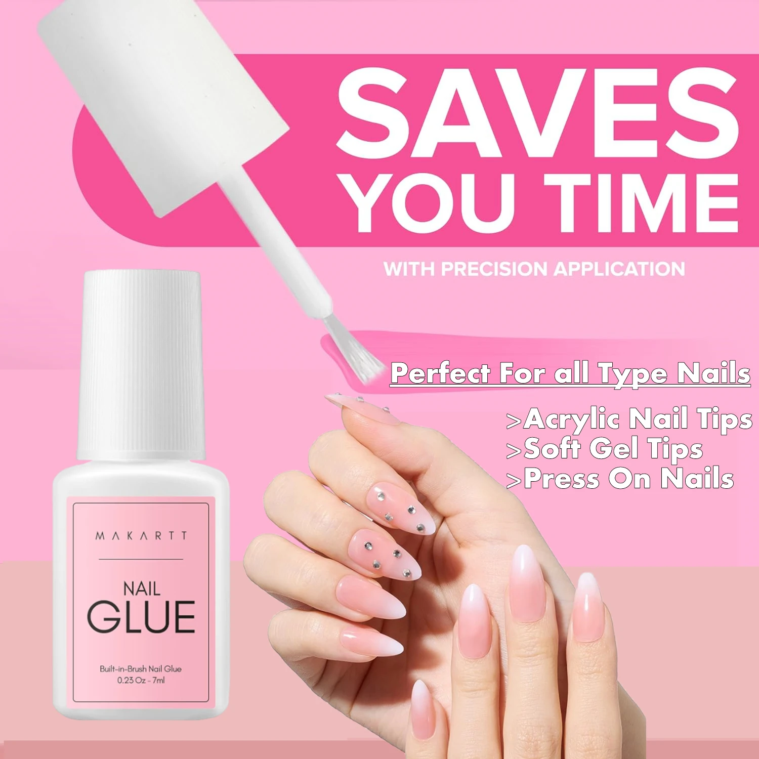 Makartt Super Strong Nail Glue for Acrylic Nail Tips Gel x Base Gel Glue for Press On Nails for Nail Repair Supplies Accessories 5