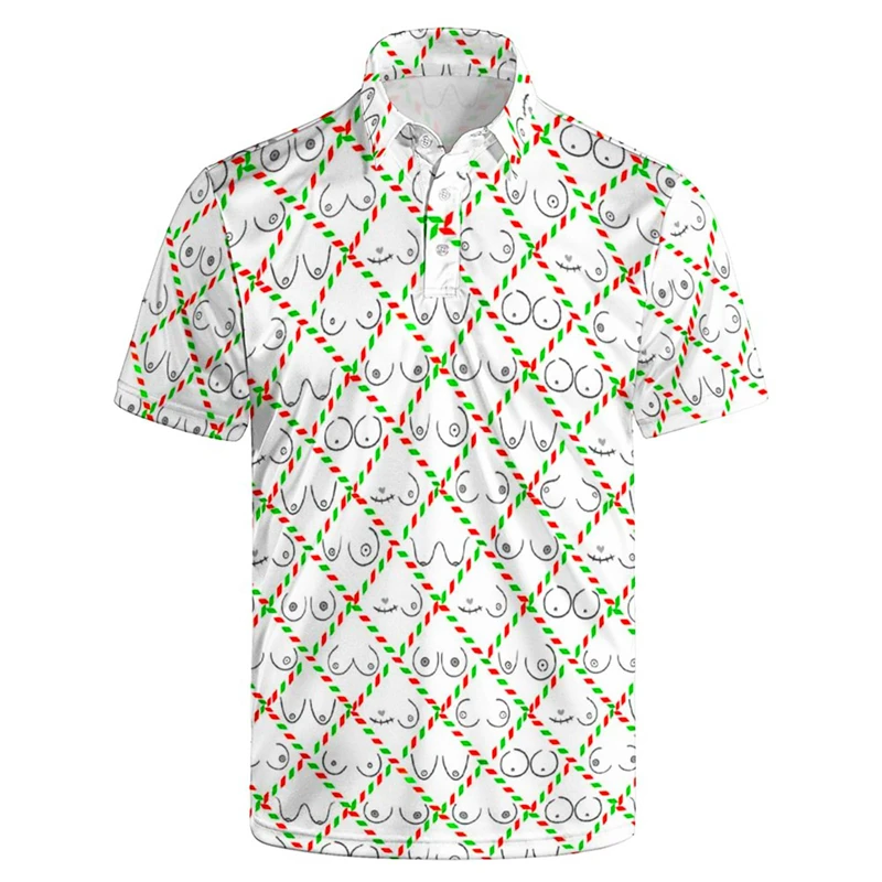 Creative 3d Printed Sexy Women Polo Shirt For Men Summer Personality Short Sleeve Loose T Shirts Tops Casual Tees Male Clothing