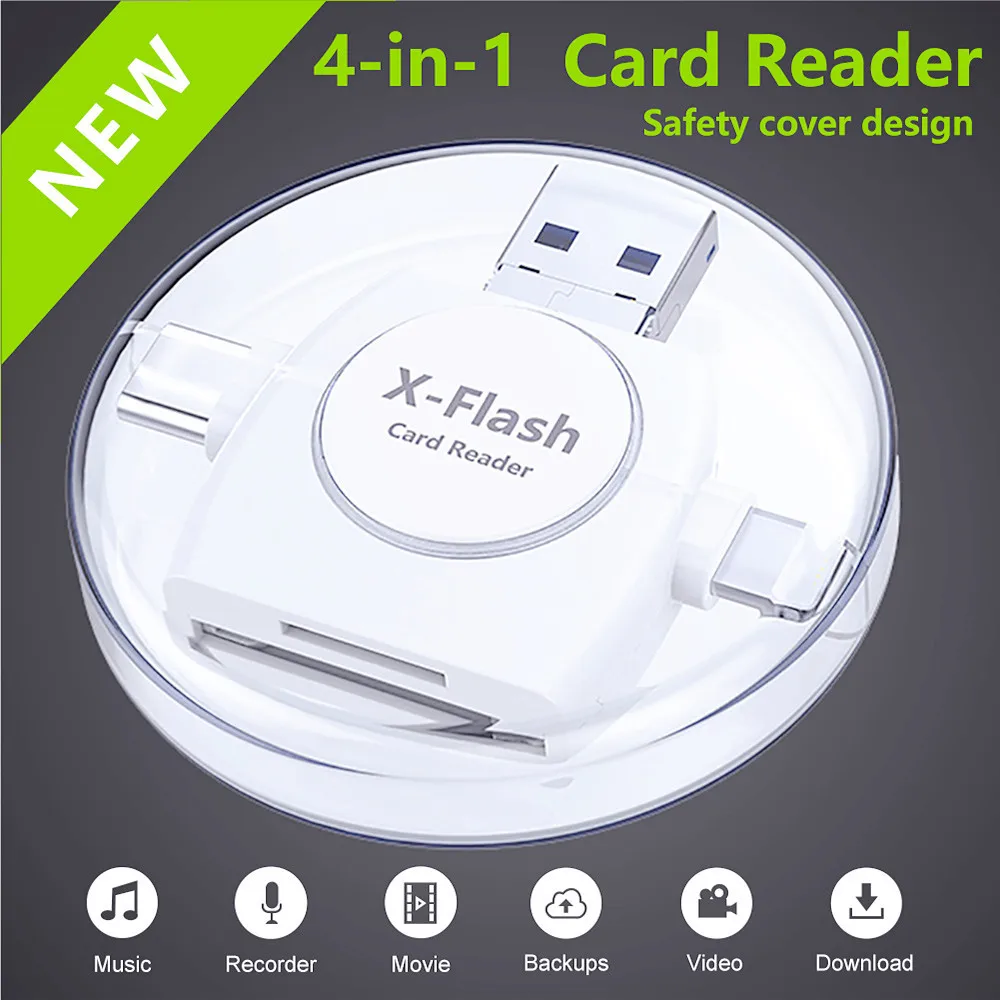 For iPhone Card Reader Micro SD TF Card Reader Adapter for iOS 13 Above System External OTG Memory Card Reader For iPhone 12 11