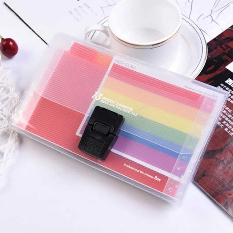 13 Grids Multi-layer File Folder Bill Receipt Sorting Organizer Storage Bag Expanding Wallet Filing Products Office Supplies