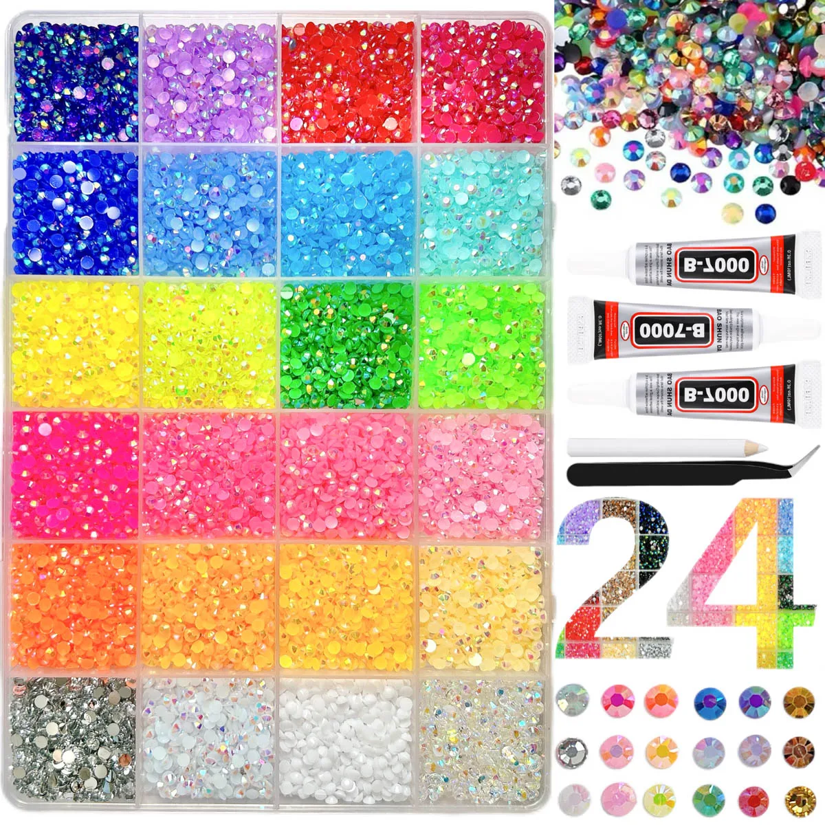 3D Multi-Colored Nail Rhinestone Kit