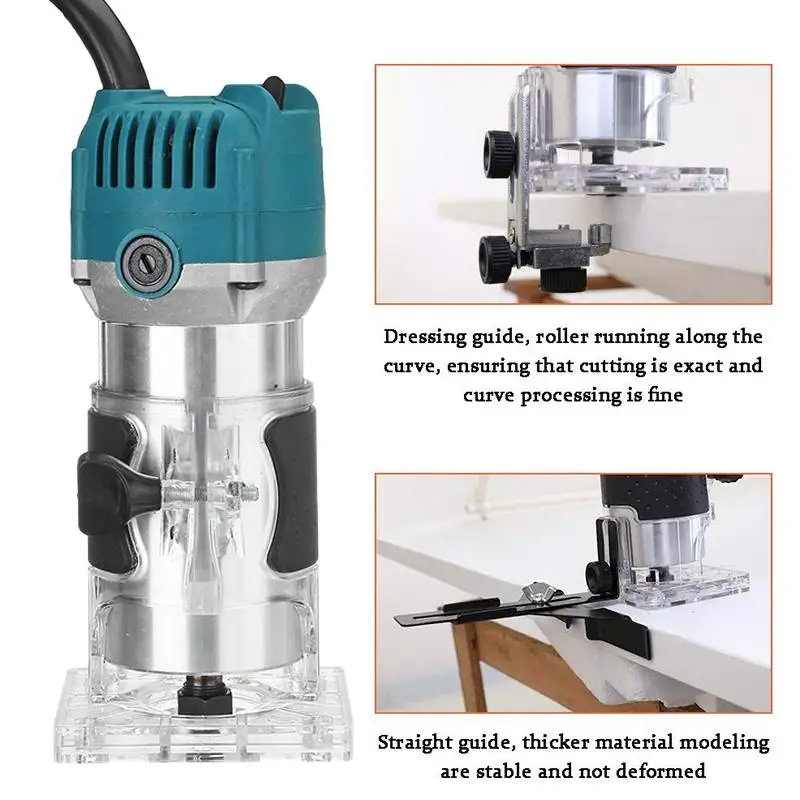 4000W Wood Electric Trimmer 45000r/min Woodworking Wood Milling Electric Hand Trimmer Wood Laminator Router Edge Joiners Set 3