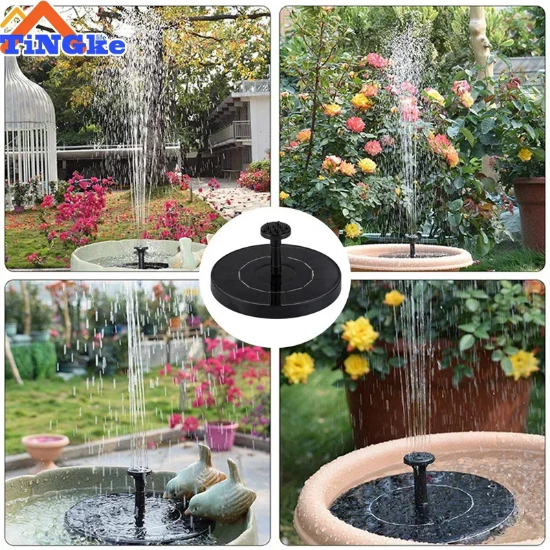 Solar Fountain Pump Energy-saving Plants Watering Kit Colorful Solar Fountain Panel Bird Bath Outdoor Garden Pool