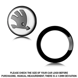 Premium ABS Car Steering Wheel Emblem Decoration Accessories - 1pcs Sticker (Black white)