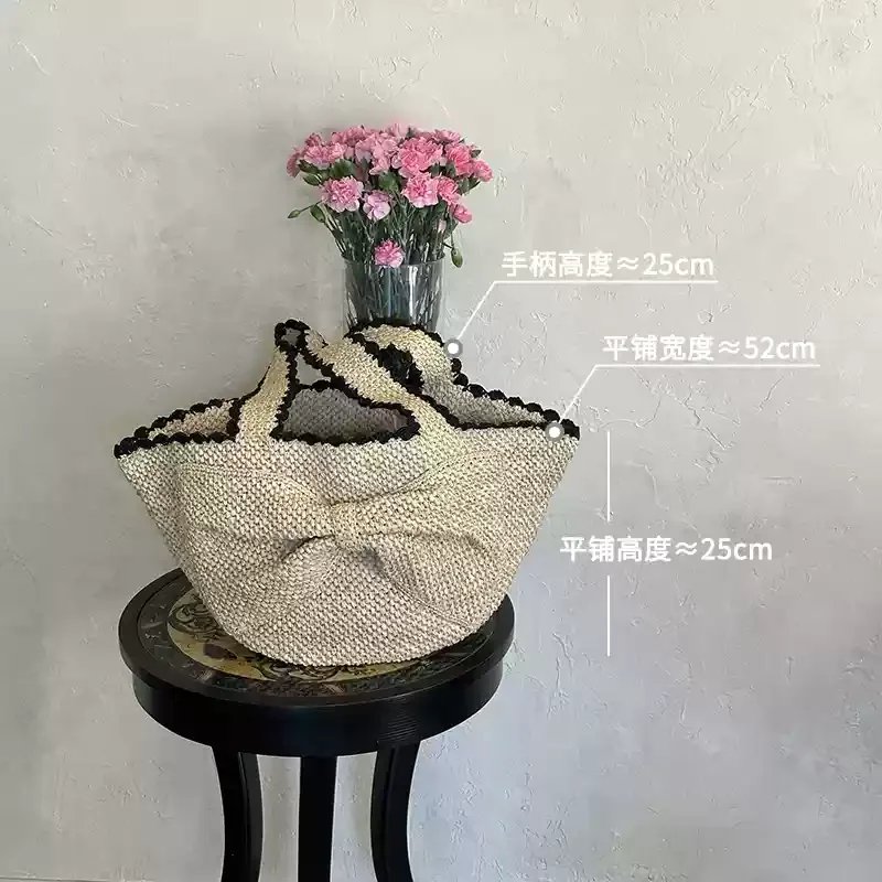 NEW Lafite Grass Crochet Hand Woven Bag Vacation Beach Women's Shoulder Bag Summer Grass New Large Capacity Women's Bags