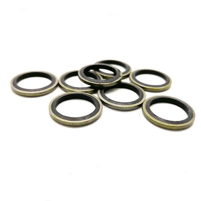 Washer Gasket 6/8/10/12/14/16~60mm Bonded Washer Metal Rubber Oil Drain Plug Gasket Fit M6/M8/M10/M12/M14/M16~M60 Combined Washer Sealing Ring
