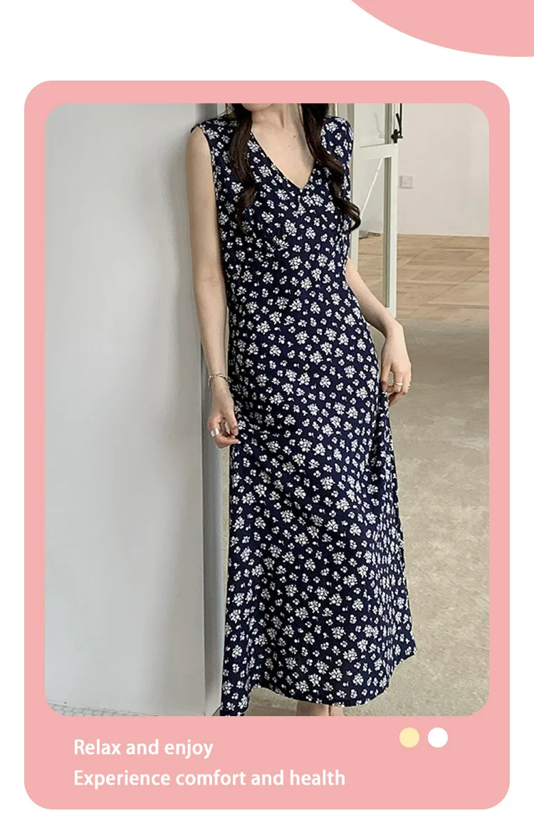Sexy Ärmelloses Nachtkleid Frau Dünne Baumwolle Rayon Schlafen Kleidung Schlank Mode frauen Nachthemden Erwachsene Hause Tragen Hemd – Detail 22
