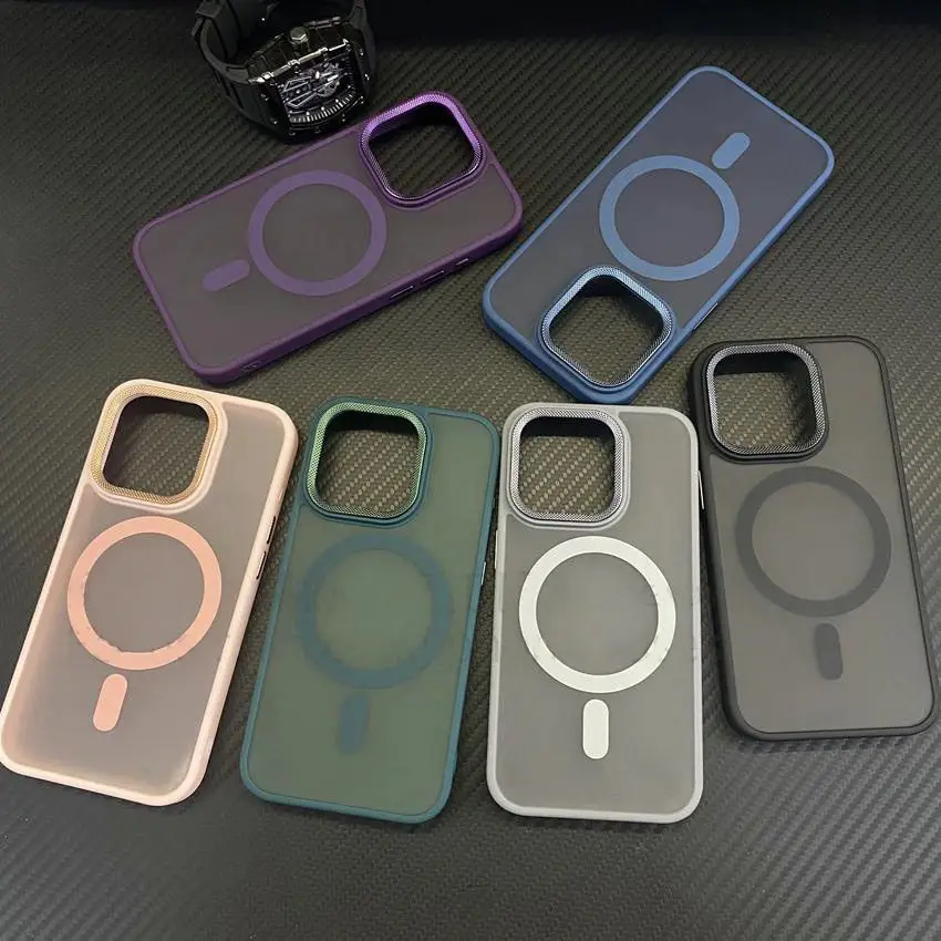 

Чехол для сотового телефона iPhone 14, 15 дюймов, алмазные линзы, матовый магнитный матовый чехол с защитой от падения, 15 дюймов, promax 14, promax 12