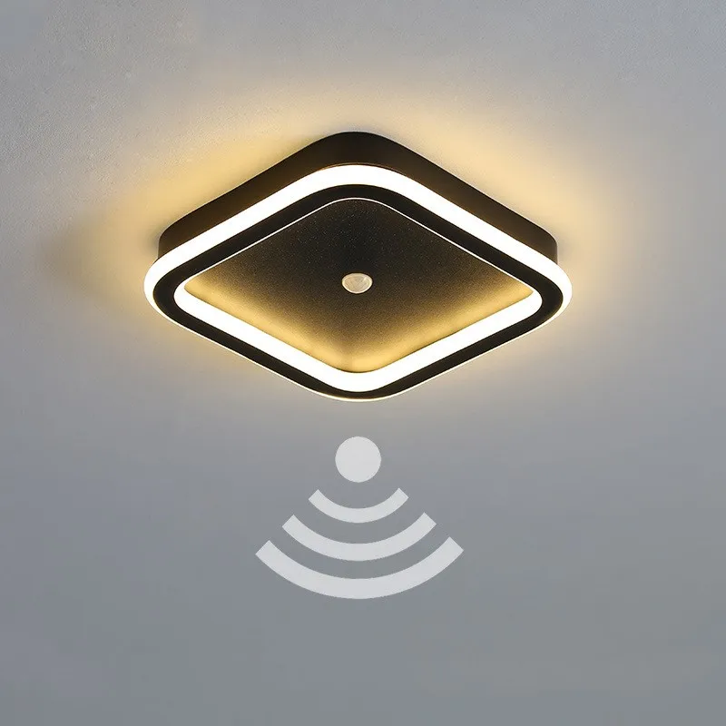 

Светодиодный потолочный светильник с пассивным инфракрасным датчиком движения, квадратные/Круглые лампы для потолка, умное Домашнее освещение для комнатных коридора, коридора