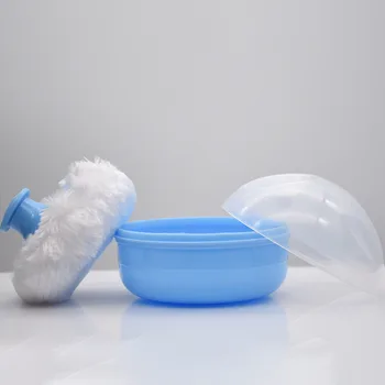 Nuovo di alta qualità bambino morbido viso corpo cosmetico soffio di polvere talco polvere spugna scatola contenitore 1 pz all'ingrosso