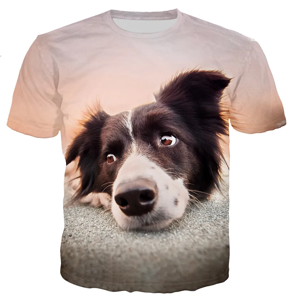 New Fashion Border Collie Male/Female 3d Printed T-shirt