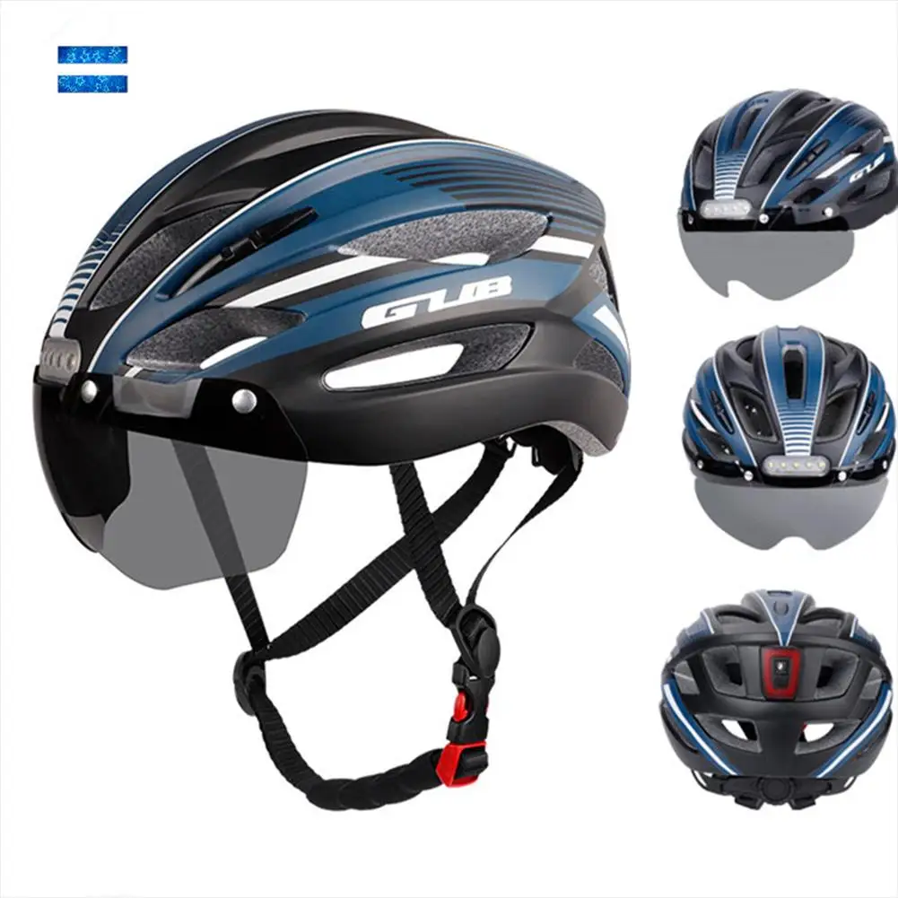 

K100 Plus Bicycle Helmet With Warning Light Night Riding Safety Cycling Helmet With Magnetic Goggles Protective Gear