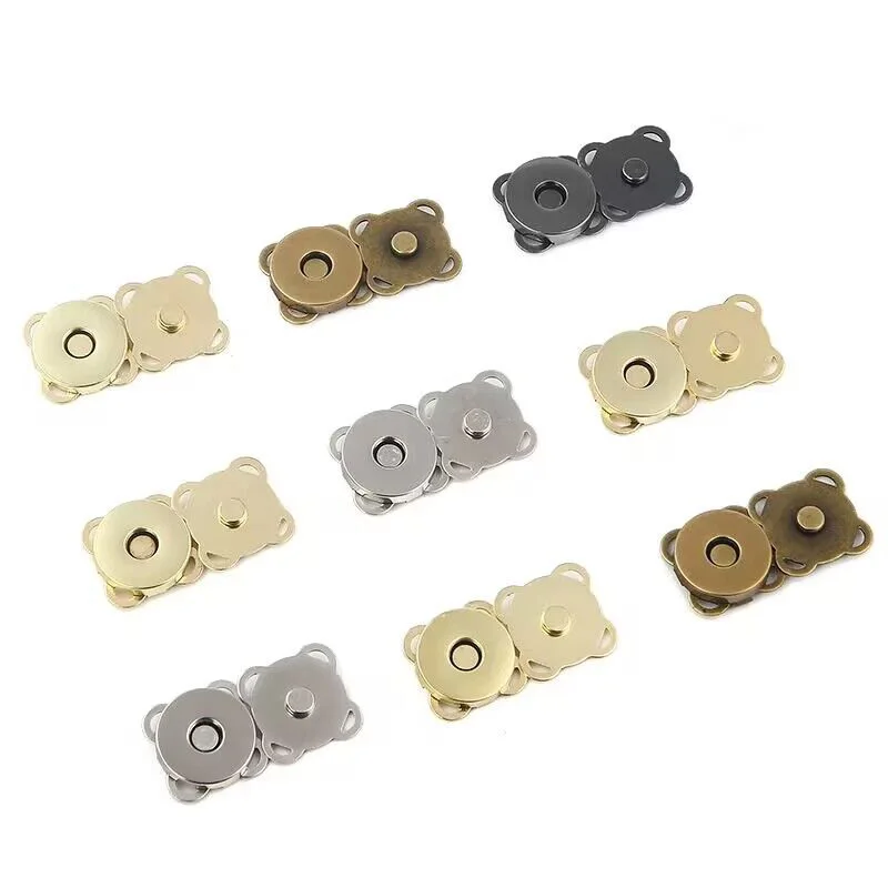 5/10set Metal Magnetic Snap Fasteners Clasps Button Handbag Purse Wallet Craft Bags Parts Accessories 10mm 14mm 18mm Pick Colors 5
