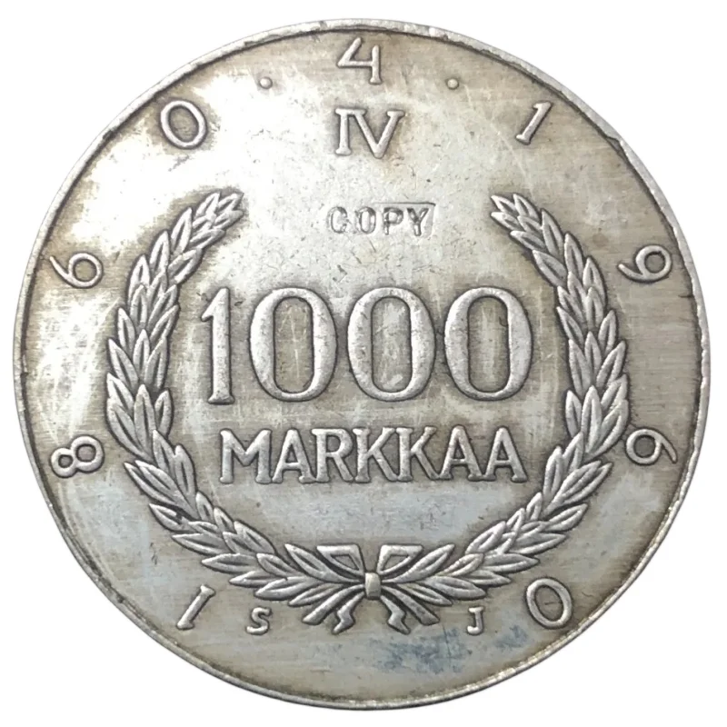 1960 Finland 1000 Markkaa Snellman Silver Copy Coin