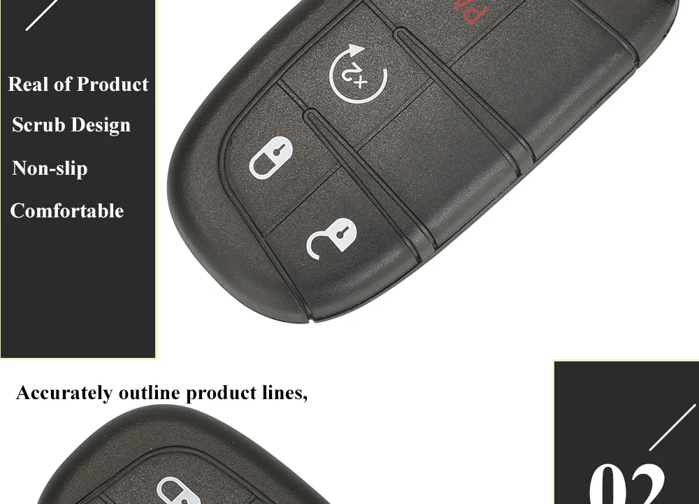 Keyforkess Aftermarket 3/4/5BTN chiave per auto a distanza per Fiat 500 500L 500X 2016 2017 2018 2019 Smart Fob Control 433MHz 4A Chip SIP22 - S51d6e5f22797408f8a9bc5e213073c7cR