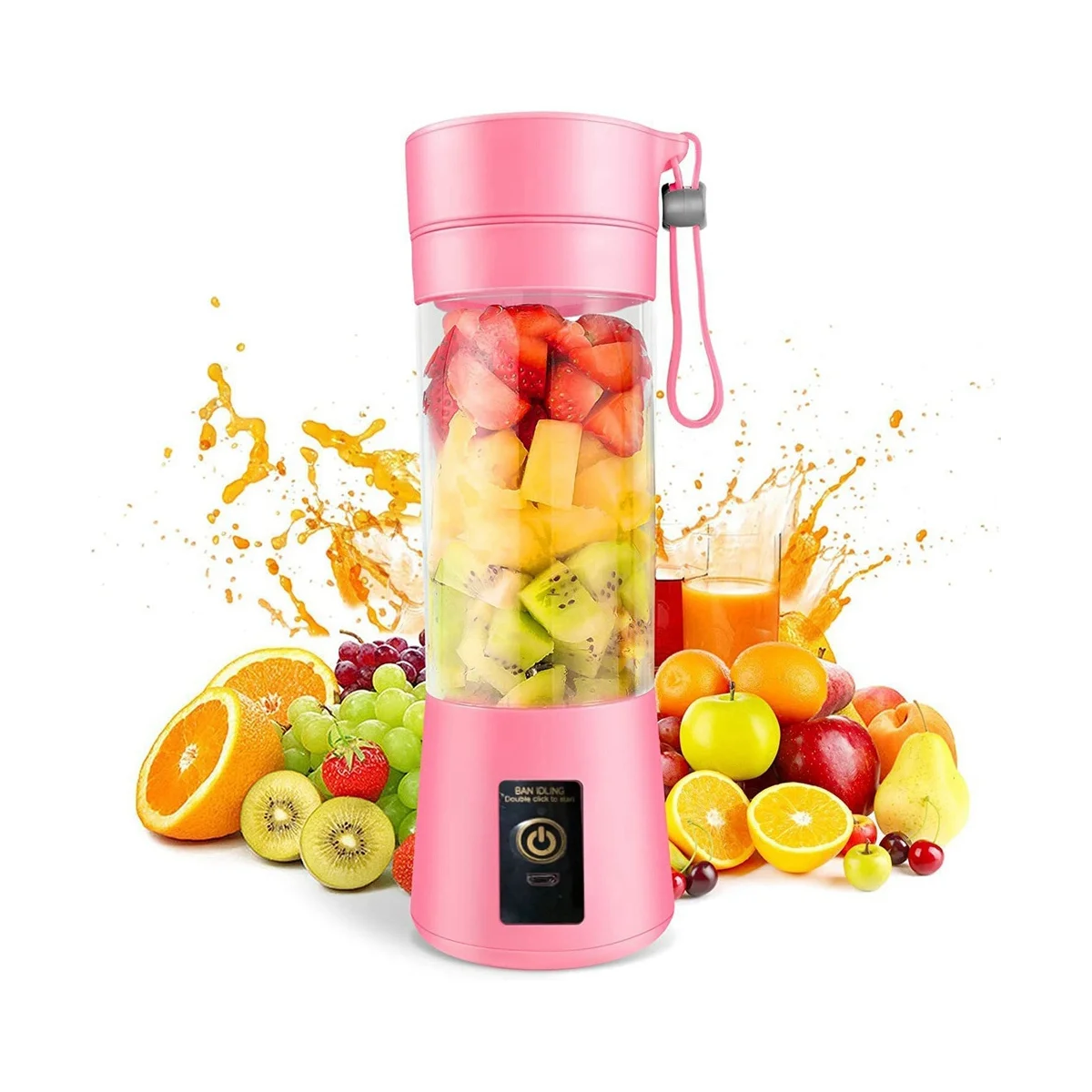 

Portable Blender Mini Blender for Shakes and Smoothies Rechargeable USB 380Ml Traveling Fruit Juicer Cup with 6 Blades