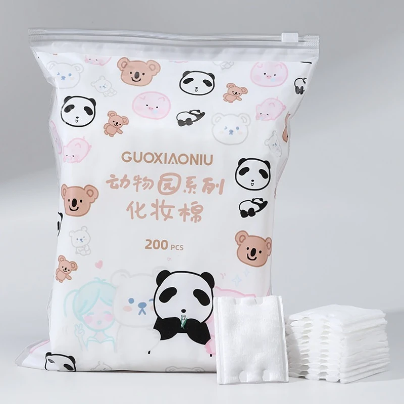 GUOXIAONIIU 200pcs/pack 페이셜 메이크업 화장품 코튼 패드 소프트 펄 질감 네일 폴리쉬 리무버 클렌징 패드 메이크업 도구