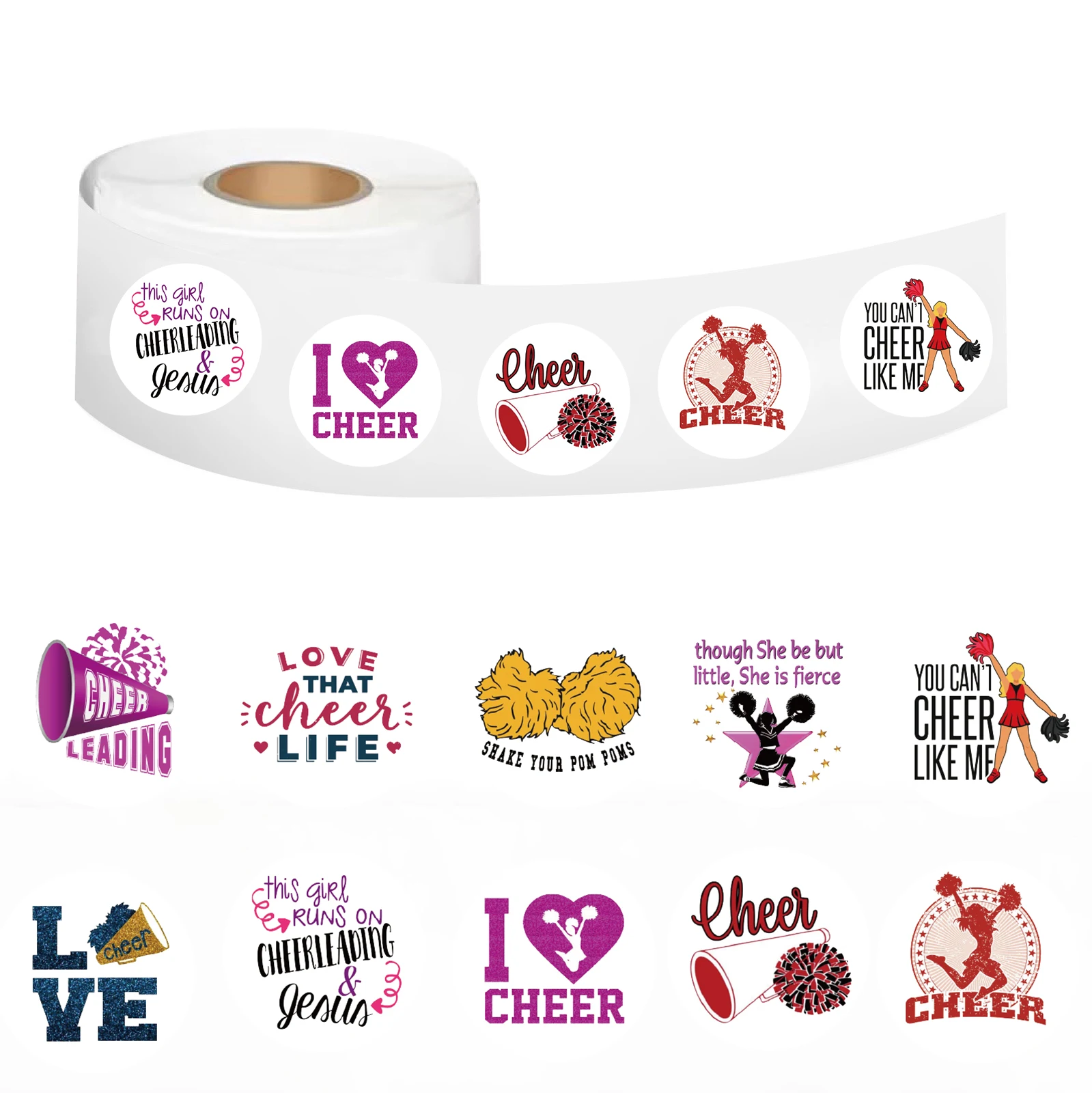 500PCS cheerleading Team Roll Stickers Nostalgia Cartoon Living Phone Skateboard Luggage Harajuku Art Living Car Cool Sticker