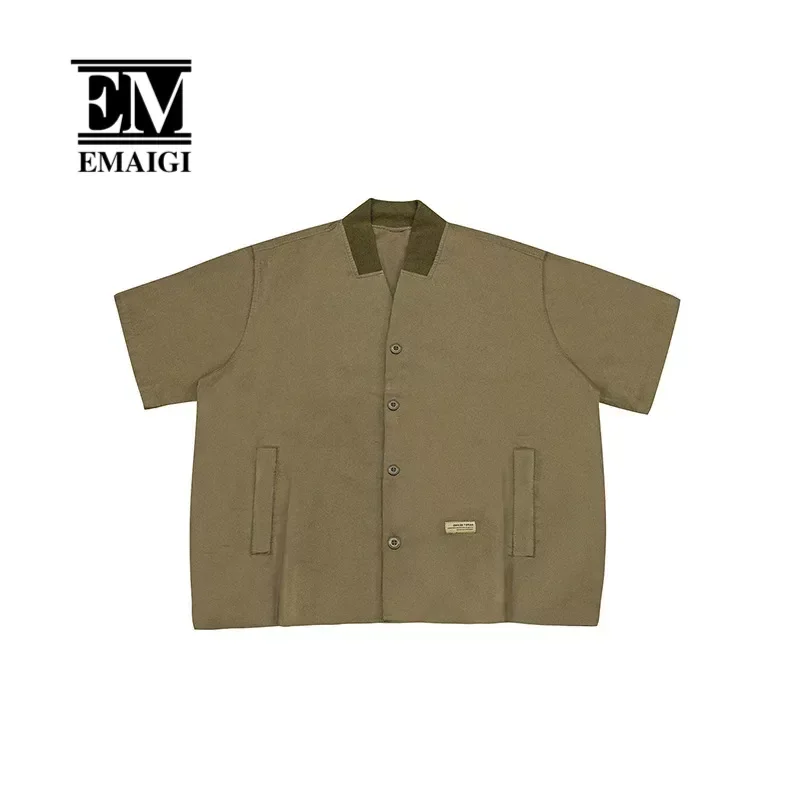 

Рубашка Cityboy мужская оверсайз, уличная одежда в японском и корейском стиле, свободная повседневная рубашка-карго с коротким рукавом, винтажная блузка, лето