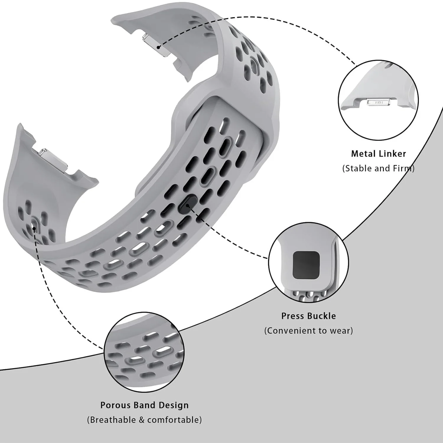 Silicone Sport Strap for Smart Watches - Versatile Silicone Bracelet for Various Models
