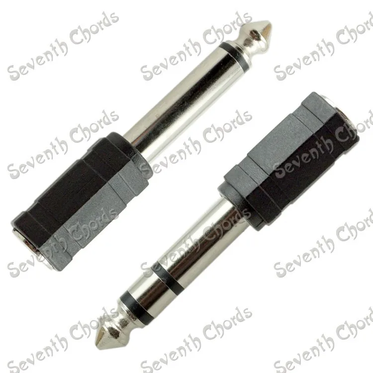 

2 Pcs 3.5 Female Jack To 1/4& 6.35 Male Plug Microphone Guitar Cable Audio Converter Adapter Coupler Connector (ZJT-DZS+XZD)