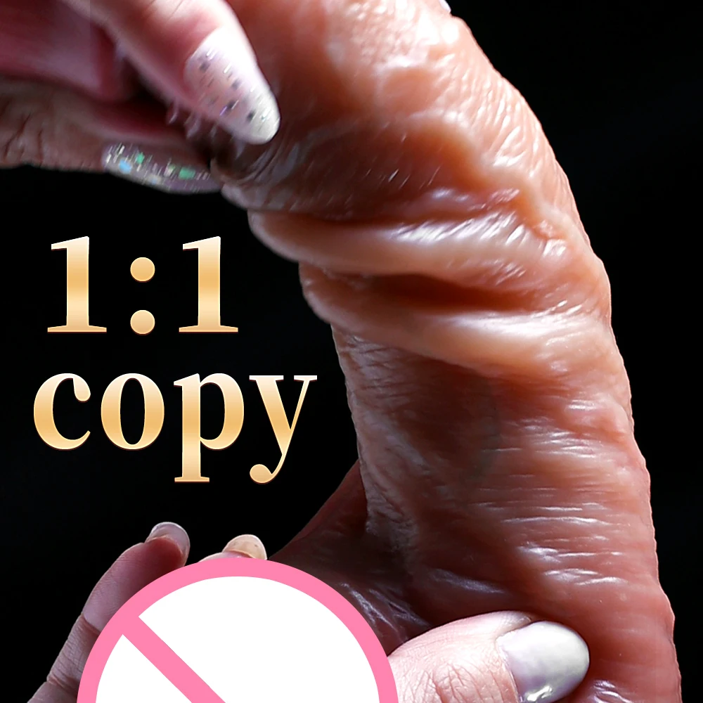 Realistic Pushing Dildos for Women Lesbian Sex Toys Realistic Skin Sliding Foreskin Testicles Dildo for Anal Big Dick Penis Sex Toys