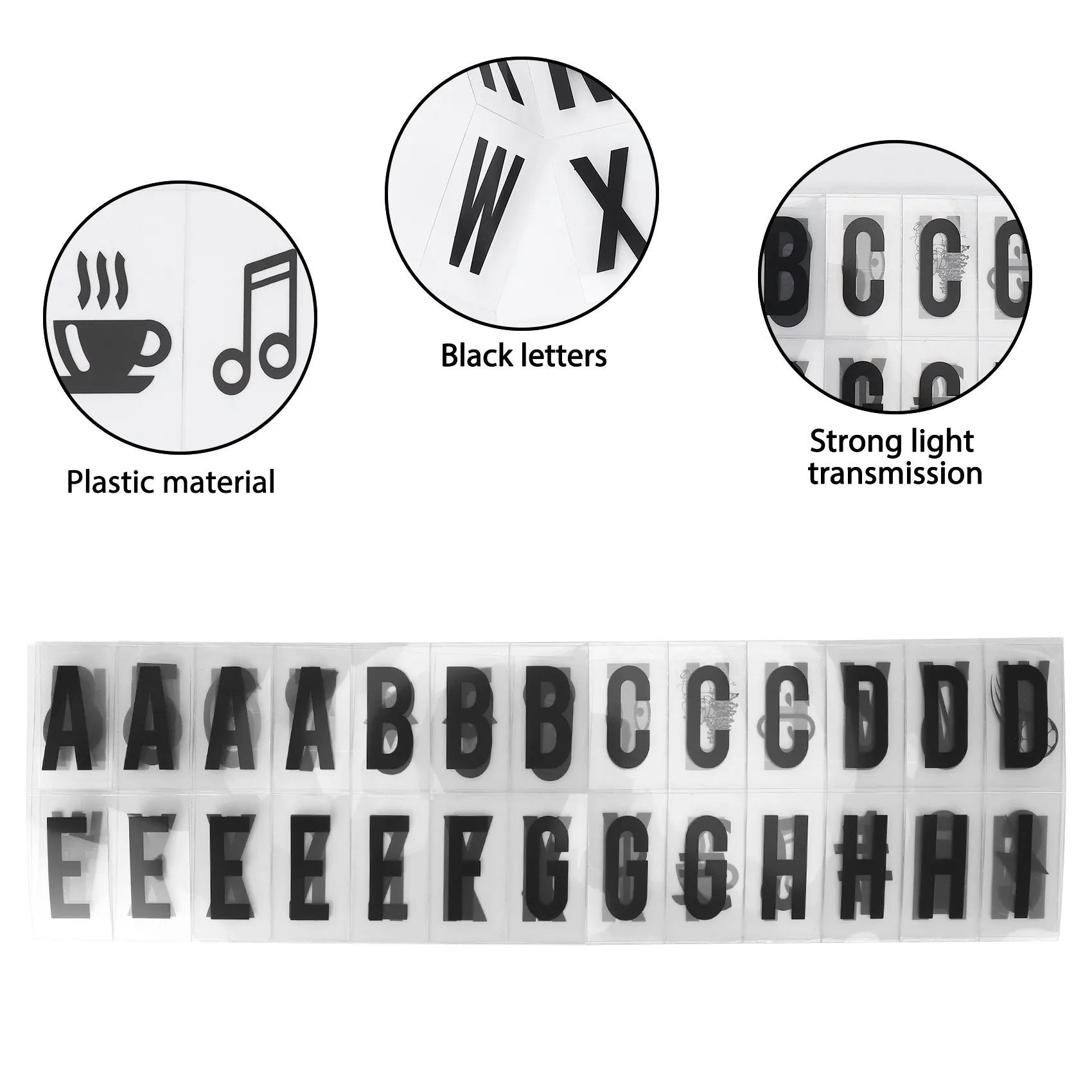 Lightbox Replacement Letters 104pcs Cinematic Lightbox Replacement Letters & Numbers Signs black for A4 Light Up Letter Box Sign Message Board 65.4x35mm(LED