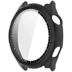 Enhanced Product Title:  
Durable Tempered Glass Full Coverage Watch Case with PC Hard Frame and Screen Protector for Honor Watch 6 (02 matte black)