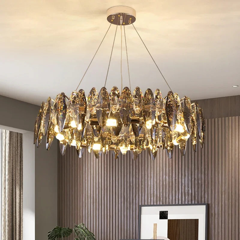 

Modern Led Lamp Crystal Pendant Chandelier Living Dining Room For Bedroom Luxury Hotel Hanging Lighting