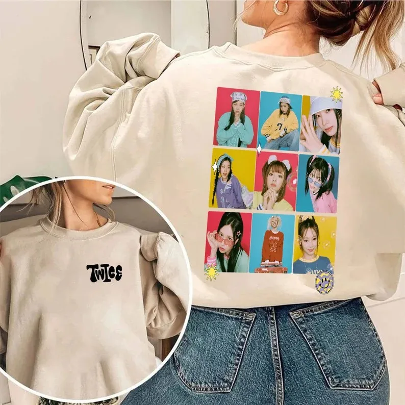 

Twice Sweatshirt Kpop Fashion Women Men Autumn Loose Pullovers Harajuku Streetwear Y2k Clothes Momo Sana Mina Tzuyu Sweatshirt