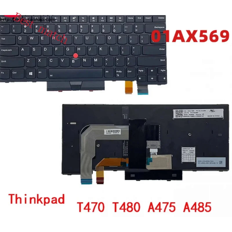 

Новая английская клавиатура с подсветкой для Lenovo Thinkpad T470 T480 Teclado 01AX569 01AX487 01AX528 01HX419 100% протестирована