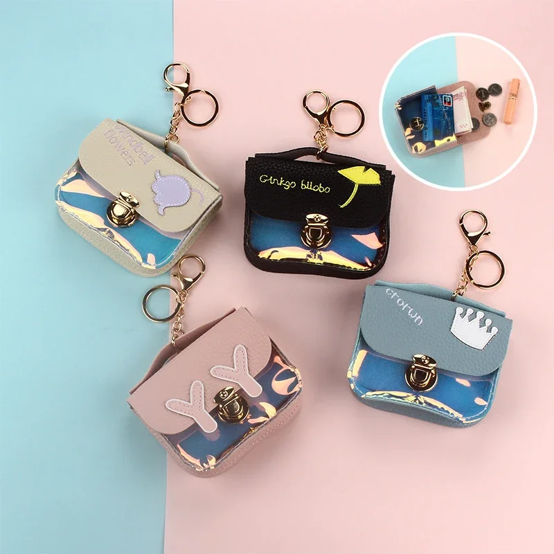 Wallet female new Korean version trendy student small fresh lady cute small wallet clutch bag laser change bag gift
