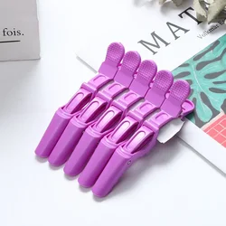 Salon - Grade Alligator Hair Clips - Set of 5 Styling Clamps (Purple)