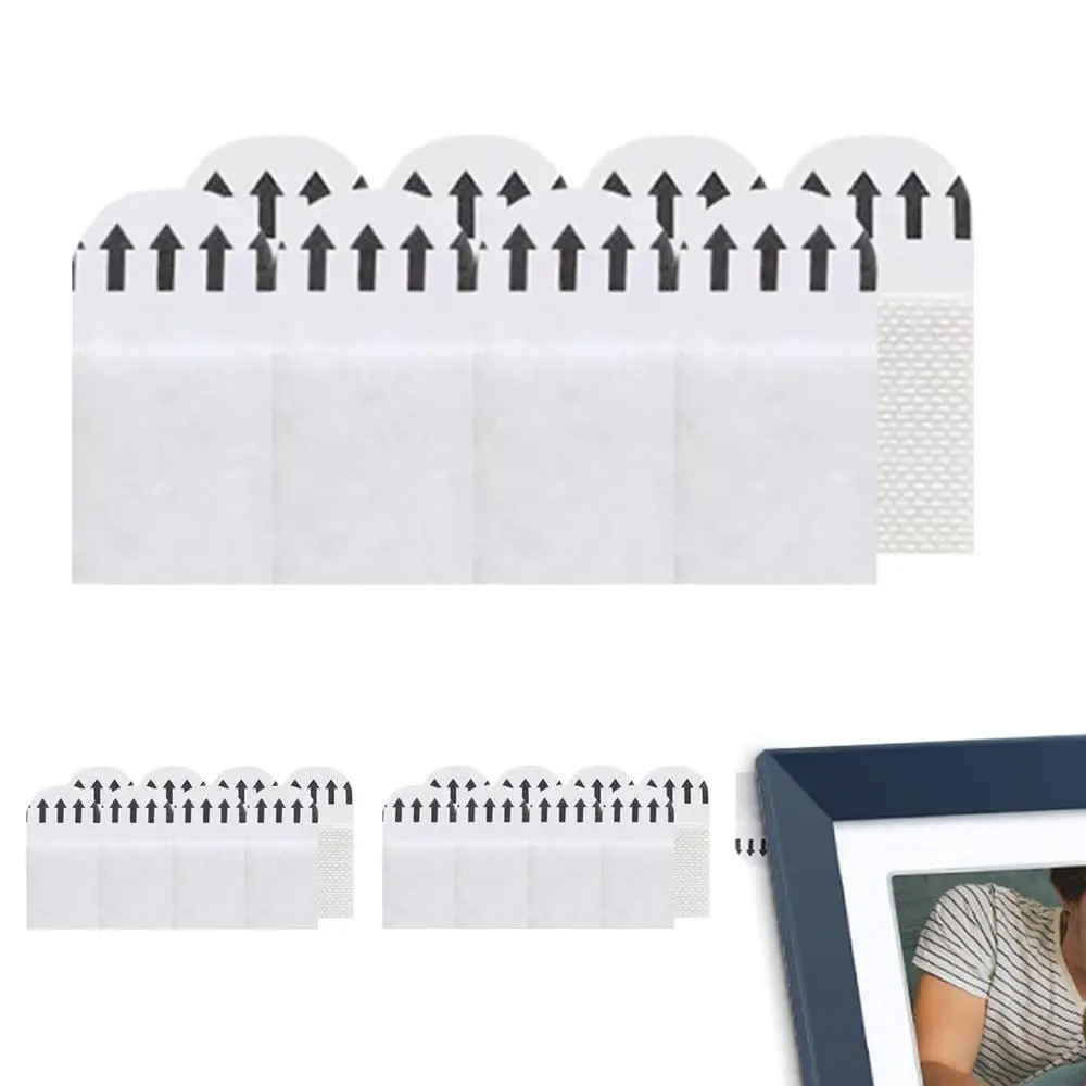 Description Picture 2 of item12 Pairs Punch-free Frame Tape Strips Self Adhesive Picture Frame Fixed Poster Wall Hook Decorate Fixing Wall Hanger