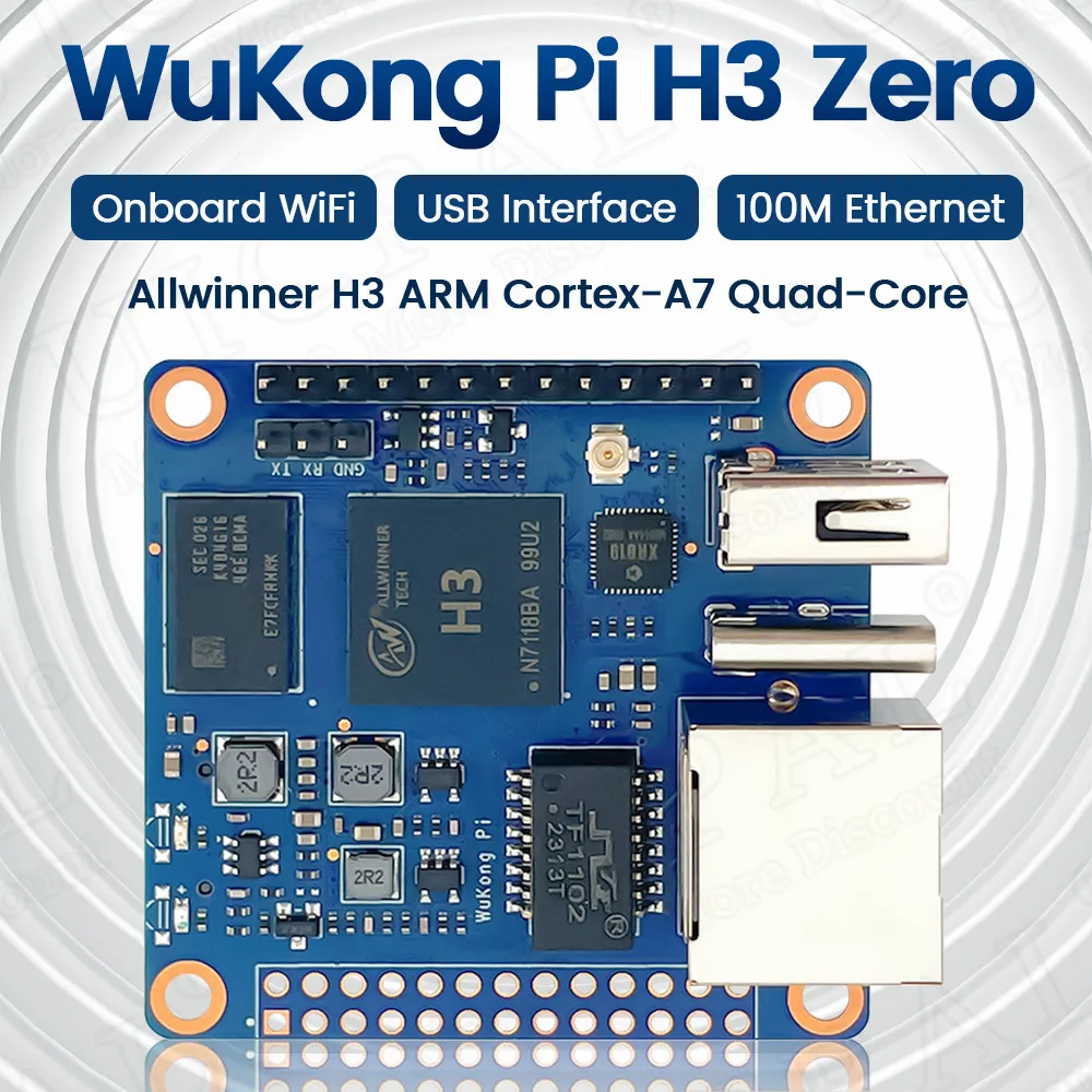 H3 Arm Iot Core Development Board Modulo Wifi Per Linux Quad-Core Network Port Tf Type-C Usb2.0 512Mb 26Pin Cortex-A7