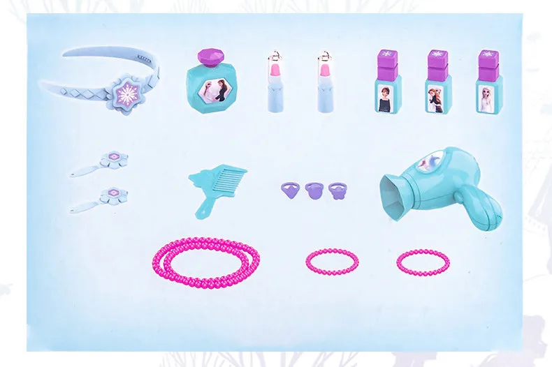 [Disney] Kids Cosmetics AIR GESTURE Frozen princess Makeup Playset lipstick ring perfume for kids play house toys for girls gift 5
