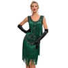 1920s Sleeveless Flapper Dresses Scoop Neck Great Gatsby Dresses Fringed Sequin Roaring 20s Dress Cocktail Party Costume 2